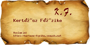 Kertész Füzike névjegykártya